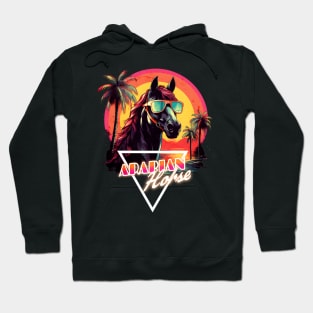 Retro Wave Arabian Horse Vibes Hoodie